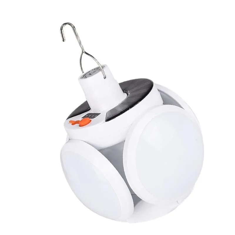 Lampa solara, pliabila, prindere carlig cu 5 moduri de iluminare culoare alb