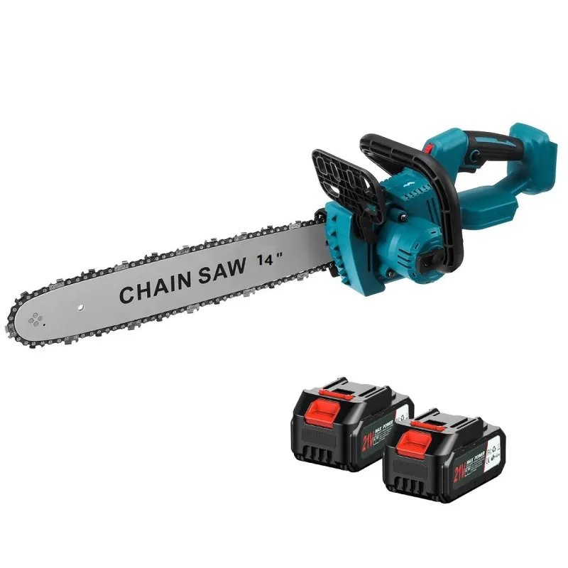 Drujbă electrică 14 inch, 1200W,DASGUT cu 2 acumulatori LI-Ion 48V, ungere lant, 30000RPM, 03