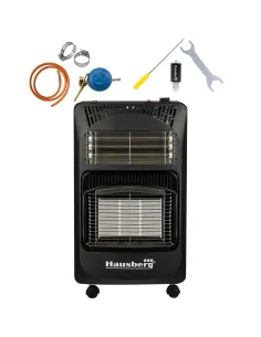 Soba gaz + electrica, 4,2kW, negru + pachet accesorii,Hausberg, HB-1020NG