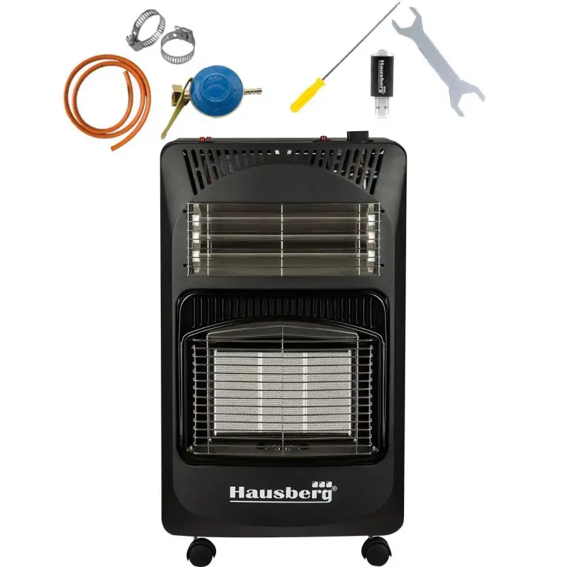 Soba gaz + electrica, 4,2kW, negru + pachet accesorii,Hausberg, HB-1022NG