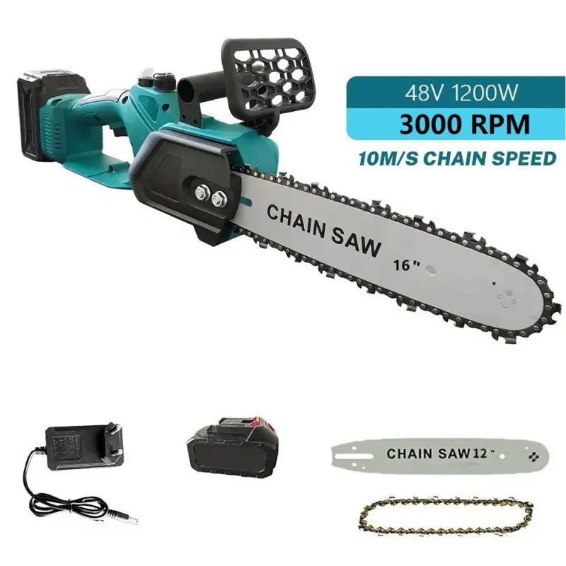 Drujbă electrică 14 inch, DASGUT cu 1 acumulatori Li-Ion, 48V, ungere lant, display, 07