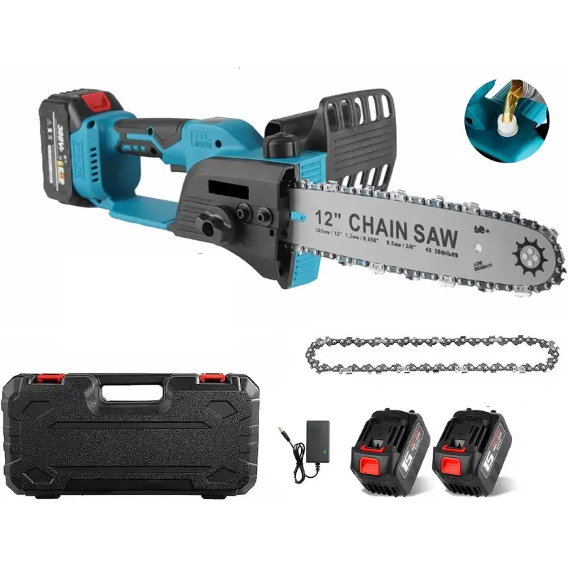 Drujbă electrică 12 inch ( 30 cm), 2 acumulatori Li-Ion de 48V, ungere lant