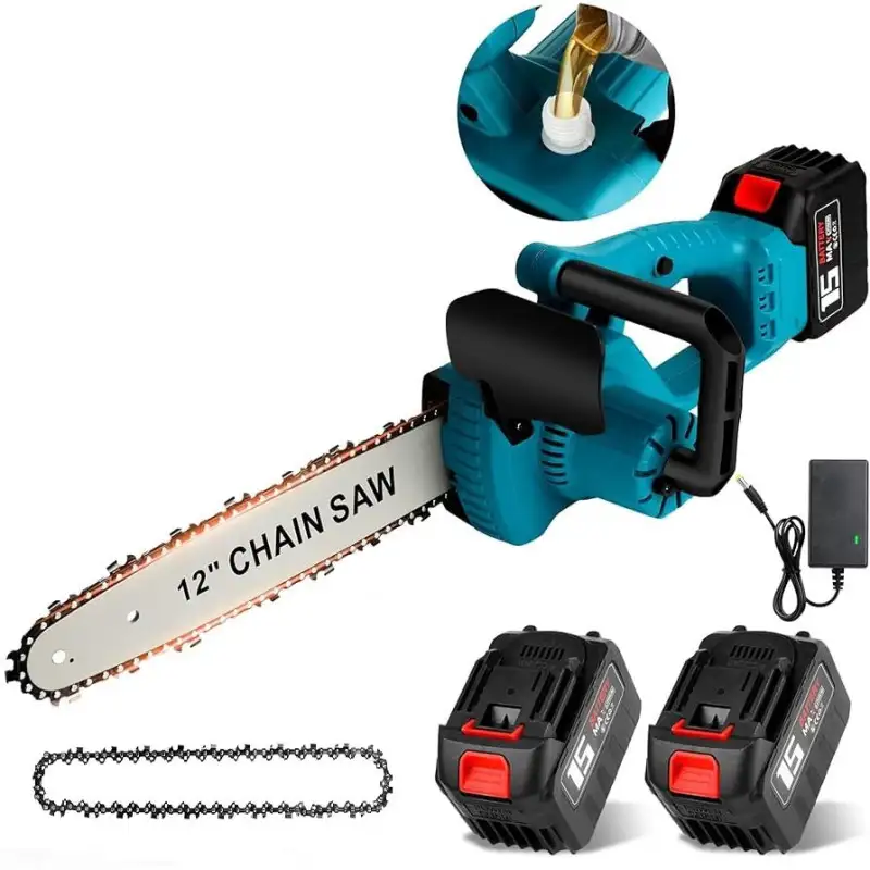 Drujbă electrică 12 inch ( 30 cm), 2 acumulatori Li-Ion de 48V, ungere lant