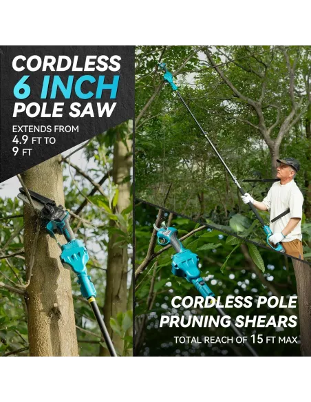 Mini Drujba 6 inch cu Brat Telescopic 2m, 48V, 2 Acumulatori, Unghi Reglabil de taiere-08