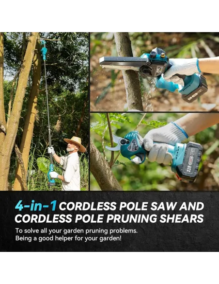 Mini Drujba 6 inch cu Brat Telescopic 2m, 48V, 2 Acumulatori, Unghi Reglabil de taiere-08