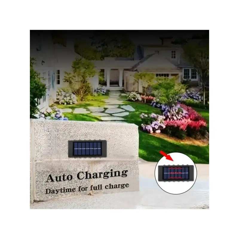 4 x Lampi Solare Bidirectionale,12 LED, Alb Cald