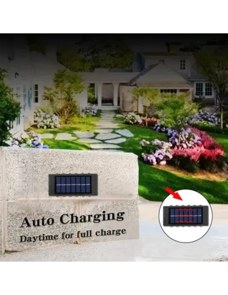 4 x Lampi Solare Bidirectionale,12 LED, Alb Cald