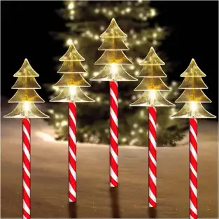 Set 5 x Acadele bradut de exterior cu incarcare solara