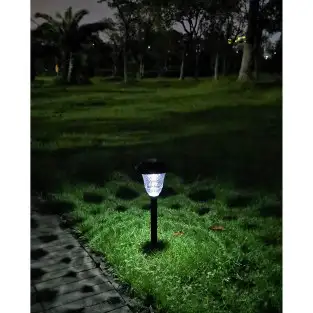 Set 4 Lampi solare de exterior pentru gradina, LED, cu 2 moduri de iluminare Alb cald sau RGB 2