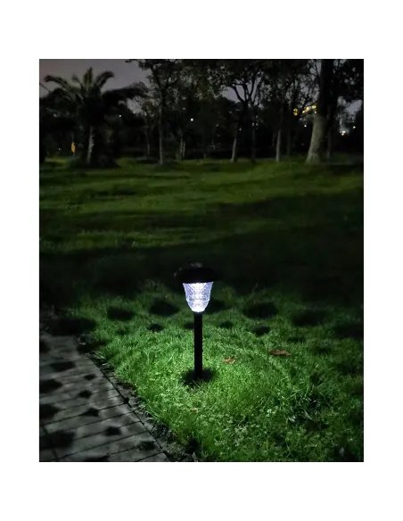 Set 4 Lampi solare de exterior pentru gradina, LED, cu 2 moduri de iluminare Alb cald sau RGB