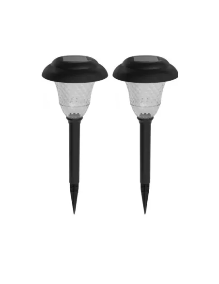 Set 4 Lampi solare de exterior pentru gradina, LED, cu 2 moduri de iluminare Alb cald sau RGB