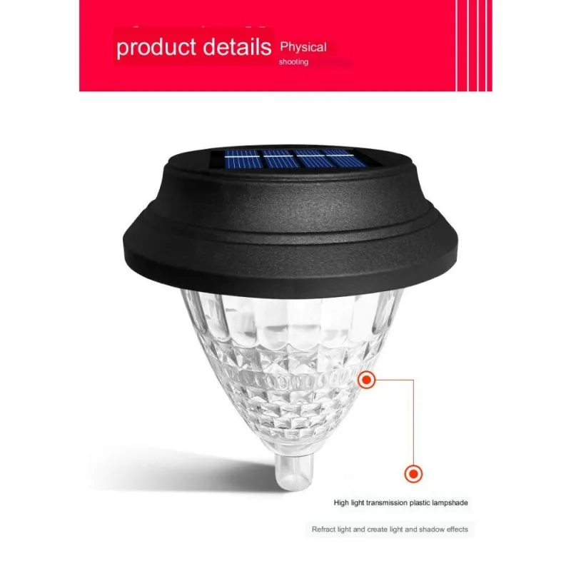 Set 4 Lampi solare de exterior pentru gradina, LED, cu 2 moduri de iluminare Alb cald sau RGB