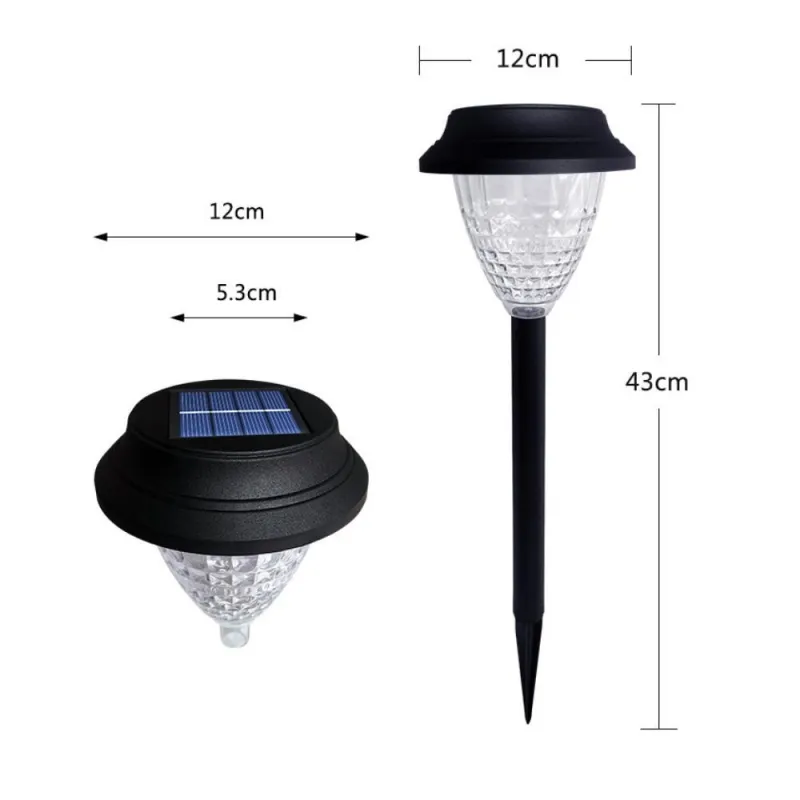 Set 4 Lampi solare de exterior pentru gradina, LED, cu 2 moduri de iluminare Alb cald sau RGB