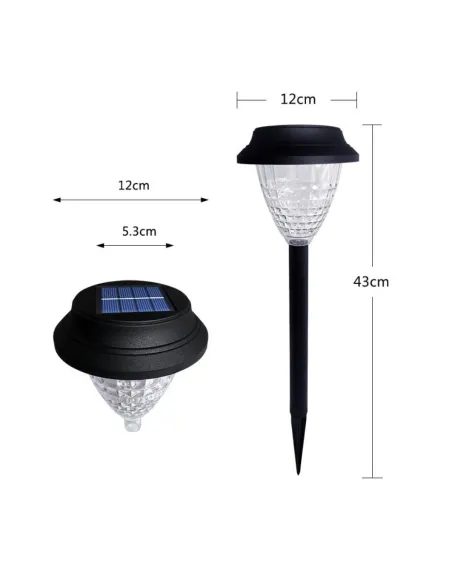 Set 4 Lampi solare de exterior pentru gradina, LED, cu 2 moduri de iluminare Alb cald sau RGB