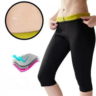 Pantaloni din neopren cu efect de sauna culoare negru