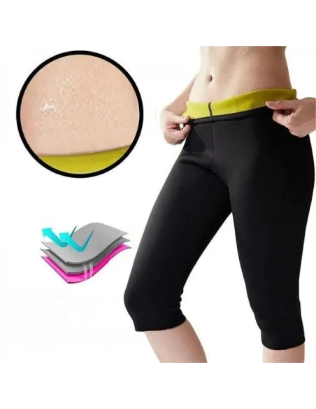 Pantaloni din neopren cu efect de sauna culoare negru