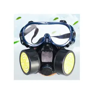 Masca de protectie, anti praf si vapori, anti-poluare, cu 2 filtre de carbon activ si ochelari