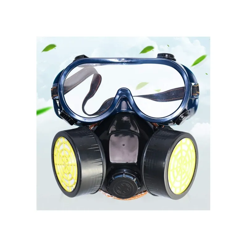 Masca de protectie, anti praf si vapori, anti-poluare, cu 2 filtre de carbon activ si ochelari