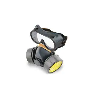 Masca de protectie, anti praf si vapori, anti-poluare, cu 2 filtre de carbon activ si ochelari 2