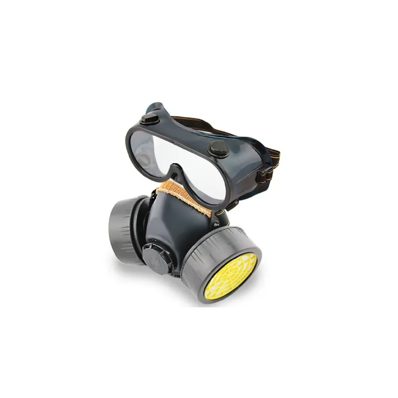 Masca de protectie, anti praf si vapori, anti-poluare, cu 2 filtre de carbon activ si ochelari