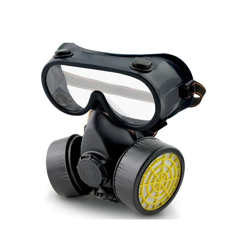 Masca de protectie, anti praf si vapori, anti-poluare, cu 2 filtre de carbon activ si ochelari