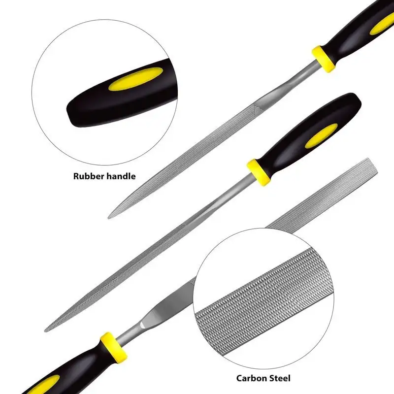 Set 6 Pile de Mana, Otel Carbon, Maner Cauciucat, Multifunctionale