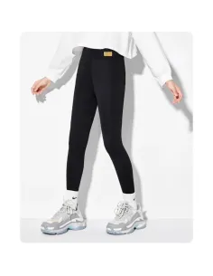 Set 2 perechi colanti vatuiti pentru fete , culoare negru