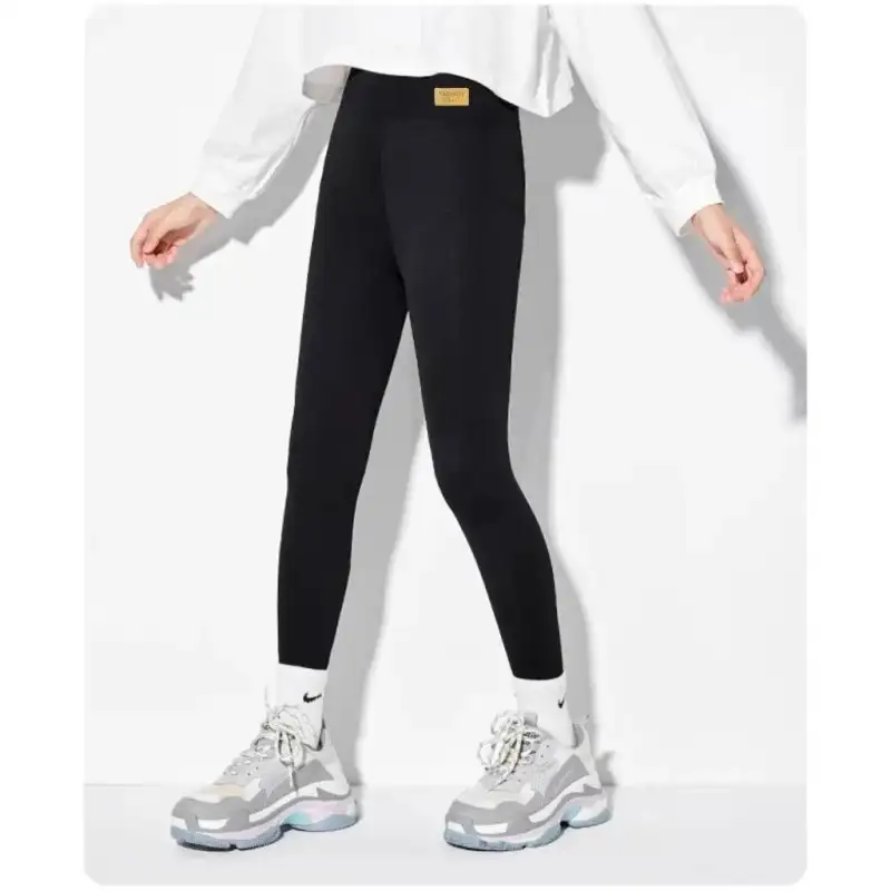 Set 2 perechi colanti vatuiti pentru fete , culoare negru