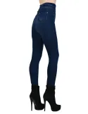 Colanti imblaniti imitatie blugi modelatori culoare albastru