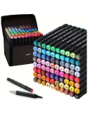 Set 60 markere colorate duble+geanta cu fermoar inclusa
