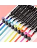Set 60 markere colorate duble+geanta cu fermoar inclusa