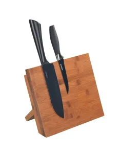 Suport magnetic pentru cutite, 23.5x13x21 cm, lemn, maro