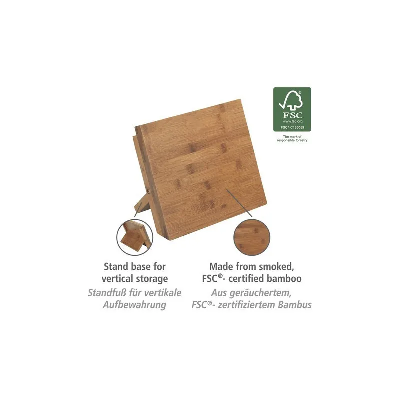 Suport magnetic pentru cutite, 23.5x13x21 cm, lemn, maro