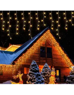 Instalatie premium tip turturi cu flash, 50m, 900 Led, Interconectabilă, Fir Alb, Exterior/Interior 2