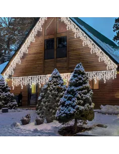 Instalație premium tip turturi cu flash, 50m, 900 LED, interconectabilă, fir alb – Exterior & Interior 2