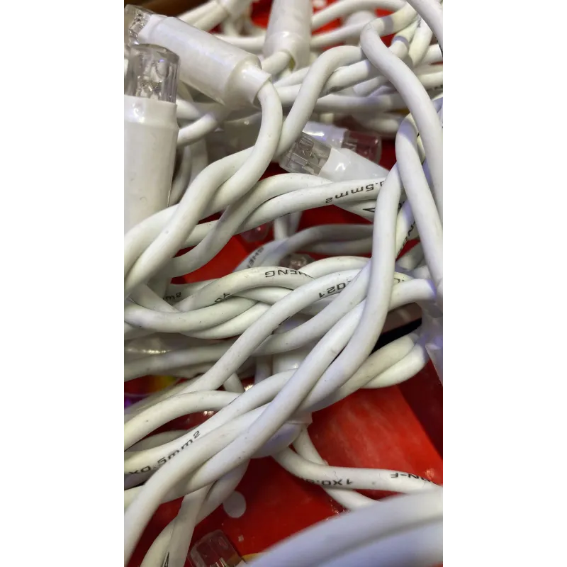 Instalatie premium tip turturi cu flash, 5m, 120led-uri, exterior, fir alb gros, interconectabila, alb cald