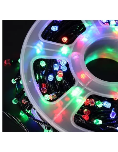 Instalatie LED tip rola, lungime 100m, cu 480 led mare tip diamant, IP 44, 8 jocuri de lumini