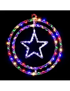 Ornament luminos Cercuri cu Stea 40x40 cm, diverse culori 2