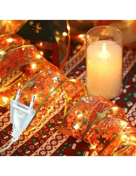 Panglica Luminoasa, Instalatie De Craciun Cu Alimentare La Priza, 8 Jocuri De Lumini, 50 Leduri, 5 Metri