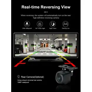 Navigatie auto cu ecran Touchscreen 4k, 10.5 inch, Camera duala DVR full HD inclusa, Camera mansalier, Wifi Android 2