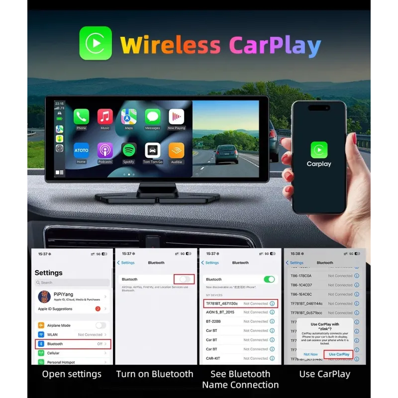 Navigatie auto cu ecran Touchscreen 4k, 10.5 inch, Camera duala DVR full HD inclusa, Camera mansalier, Wifi Android