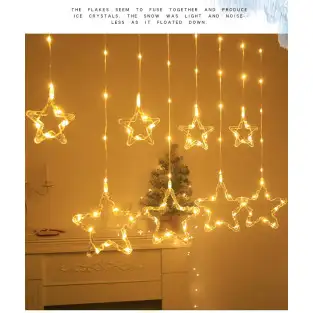 Instalatie perdea 8 Stele Led, 6w, 2m, plastic + fir cupru, Ip65 2