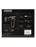 Aparat masaj MDHL, 6 moduri de viteză, 6 capete de masaj interschimbabile, încălzit, reîncărcabil TYPE-C, negru