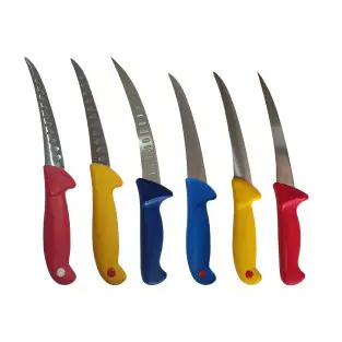 Set 6 cutite profesionale macelarie dezosat si degresat , otel inoxidabil, 28 cm, maner plastic