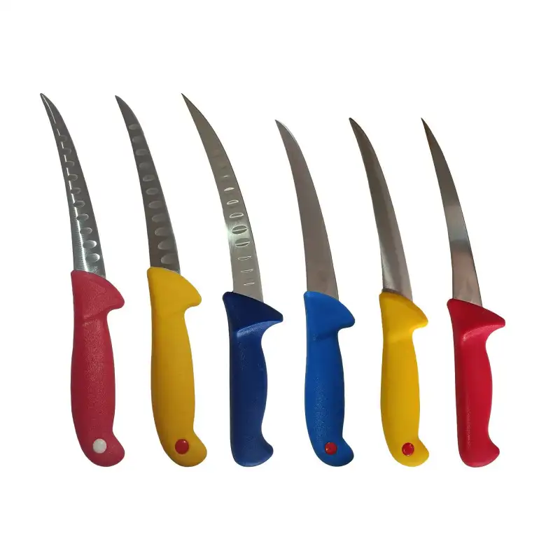 Set 6 cutite profesionale macelarie dezosat si degresat , otel inoxidabil, 28 cm, maner plastic