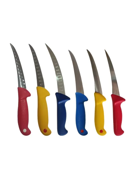 Set 6 cutite profesionale macelarie dezosat si degresat , otel inoxidabil, 28 cm, maner plastic