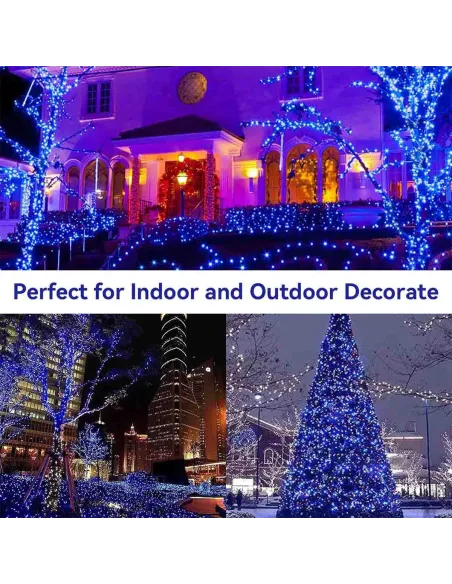 Instalatie 1000 LED cu panou solar mare, 100 M, pentru exterior, model 2024