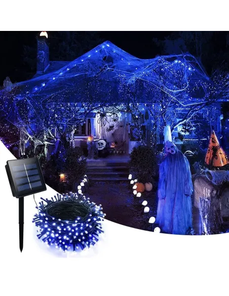 Instalatie 1000 LED cu panou solar mare, 100 M, pentru exterior, model 2024