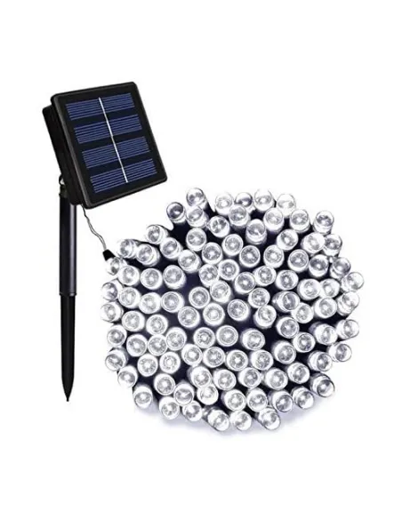 Instalatie 1000 LED cu panou solar mare, 100 M, pentru exterior, model 2024