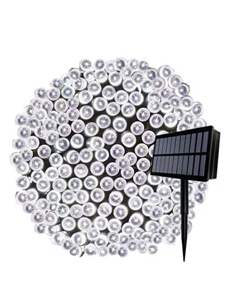 Instalatie 1000 LED cu panou solar mare, 100 M, pentru exterior, model 2024